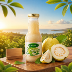 Tamara Guava Nectar in 250ml bottle, refreshing tropical drink with vibrant pink color, ideal for on-the-go hydration.