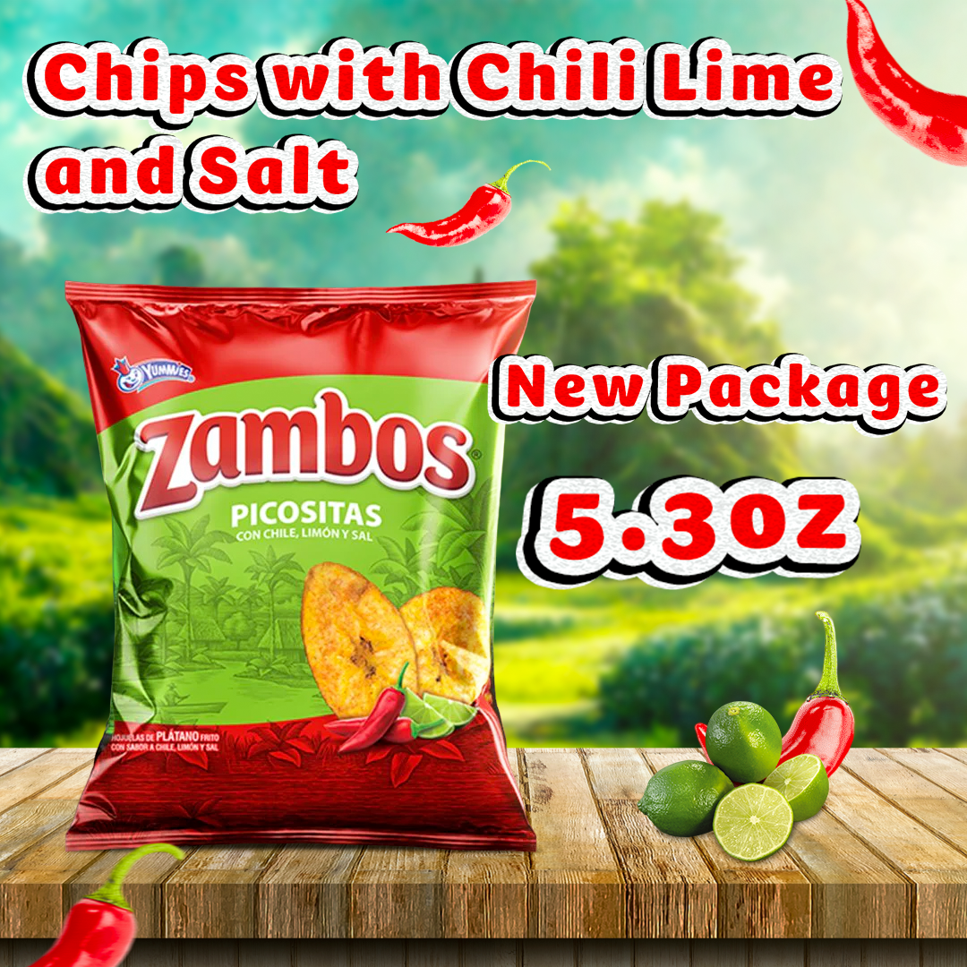 Zambos Spicy Chili and Lime Plantain Chips 5.29oz 150g - SANI-LLC