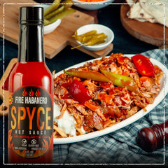 SPYCE Fire Habanero Hot Sauce 5 FL OZ (148 ML) Non-GMO, No MSG, No Sugar, No Filler For Bold Flavor & Heat on Any Meal