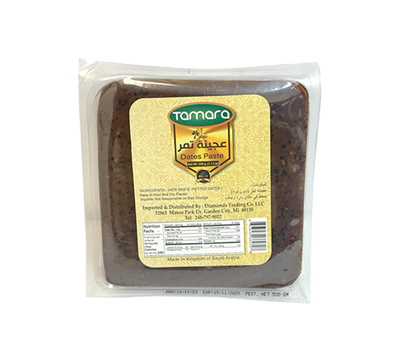 Tamara Premium Date Paste 500g from MIM Hair Removal, showing a jar of natural, pitted date paste for baking and sweetening.