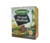 Dried Tamara Mallow leaves in a 200g package, hand-picked for use in stews and herbal teas, from the Tamara brand.
