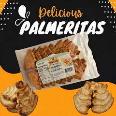 Bake & Take Palmeritas puff pastry snack 12-pack, golden flaky pastry treats ready to enjoy as a gourmet snack.