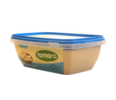 Tamara Vanilla Halva 700g traditional sesame tahini dessert with vanilla flavor, showing the creamy halva slice on a plate.