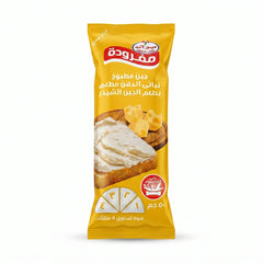 Obour Land Cheddar Cheese Spread in 50g squeeze pouch, ready for quick snacks, shown in the image.