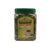 Dried Lemon Verbena herbal infusion leaves by Bsateen Al Sharq, 1.76oz, showing fresh green lemon verbena leaves.