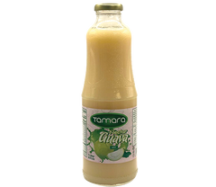 Tamara Guava Nectar in a 1L glass bottle, tropical fruit juice with vibrant guava color and label.