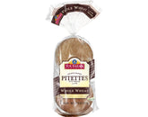 Toufayan Bakeries Whole Wheat Pitettes Pita Bread 8 Loaves 8 oz Hearth Baked Vegan Perfect for Snacks & Dips