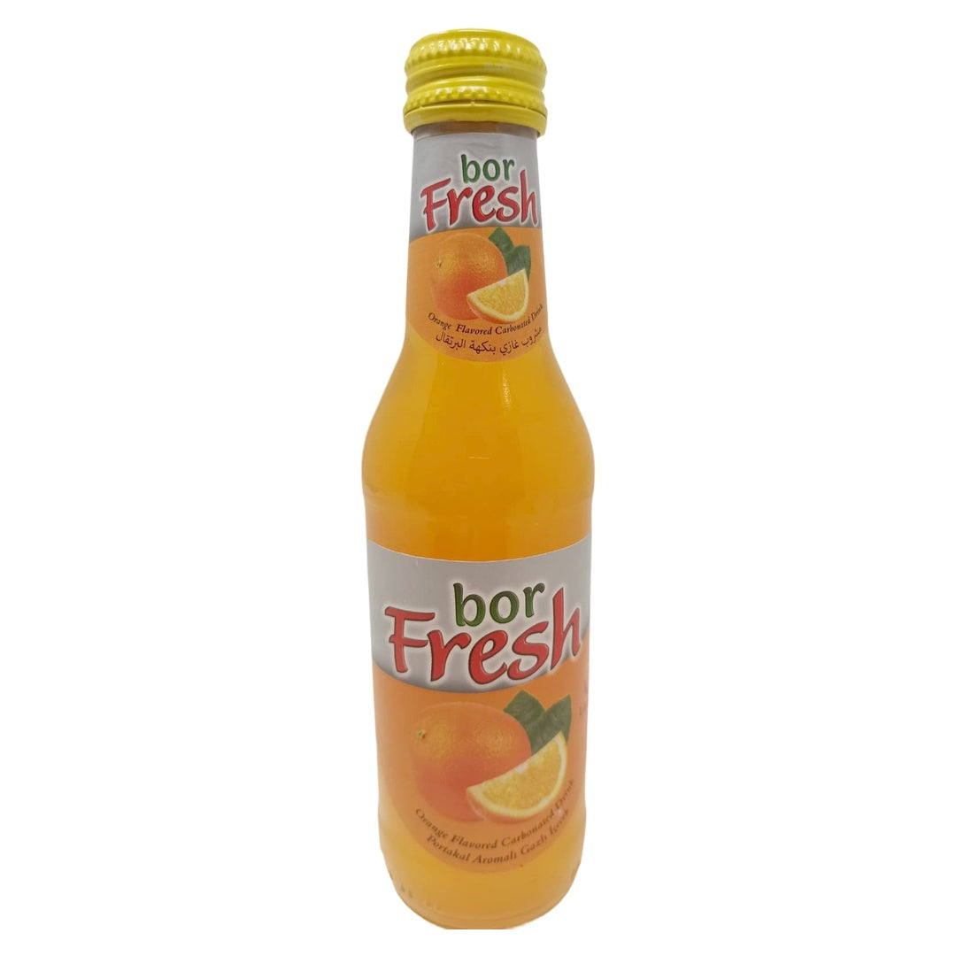 Bor Fresh Orange Flavored Carbonated Soda Drink, 200ML (6.7 fl oz) Glass Bottle, Made with Beetroot Sugar, Crisp Citrus Sparkling Beverage for Refreshing Hydration - SANI-LLC