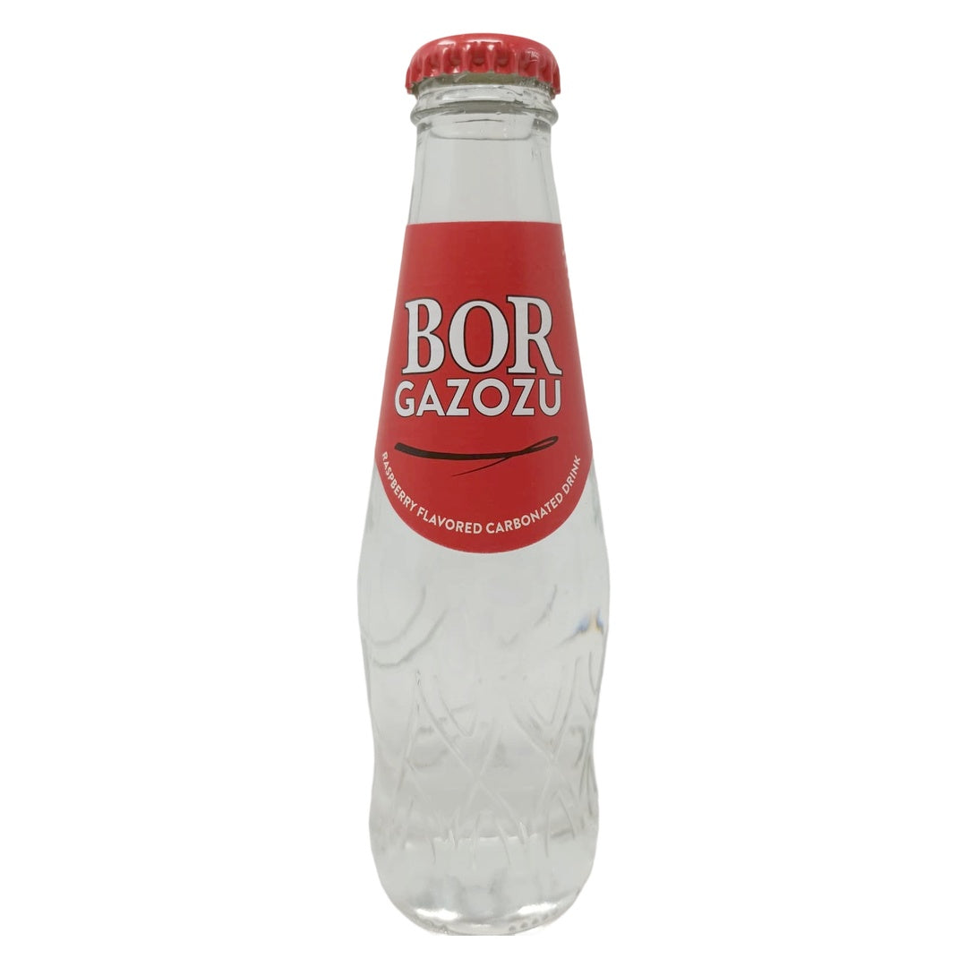 Bor Gazozu Raspberry Flavored Carbonated Drink, 200ml Glass Bottle, Premium Turkish Sparkling Soda with Real Beet Sugar, Refreshing Fruit Flavor - SANI-LLC