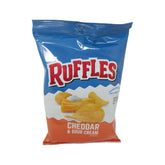Ruffles Potato Chips 60.2g Bag Crispy Ridges Bold Cheddar & Sour Cream Flavor for Snack Time