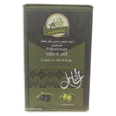 Al Khalil Palestinian Extra Virgin Olive Oil, 3 Liter (101.4 fl oz) Large Tin, Premium Cold Pressed Unrefined EVOO, Non-GMO, Authentic Mediterranean Flavor for Cooking - SANI-LLC