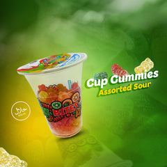 Cup candy Assorted Sour Gummy Fun fruit Bites 6oz