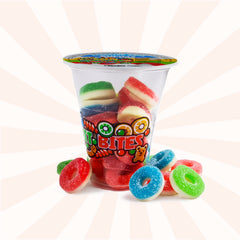 Cup candy Assorted Sour Gummy - Round Gummies Fun fruit Bites 6oz