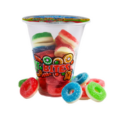 Cup candy Assorted Sour Gummy - Round Gummies Fun fruit Bites 6oz