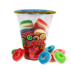 Cup candy Assorted Sour Gummy - Round Gummies Fun fruit Bites 6oz