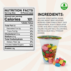 Cup candy Neon Gummy Bear Fun fruit Bites 6oz