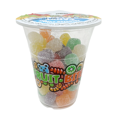 Fun Fruit Bites Assorted Spicy Drops Gummy Candy Cup - Sweet & Chewy Halal Treats
