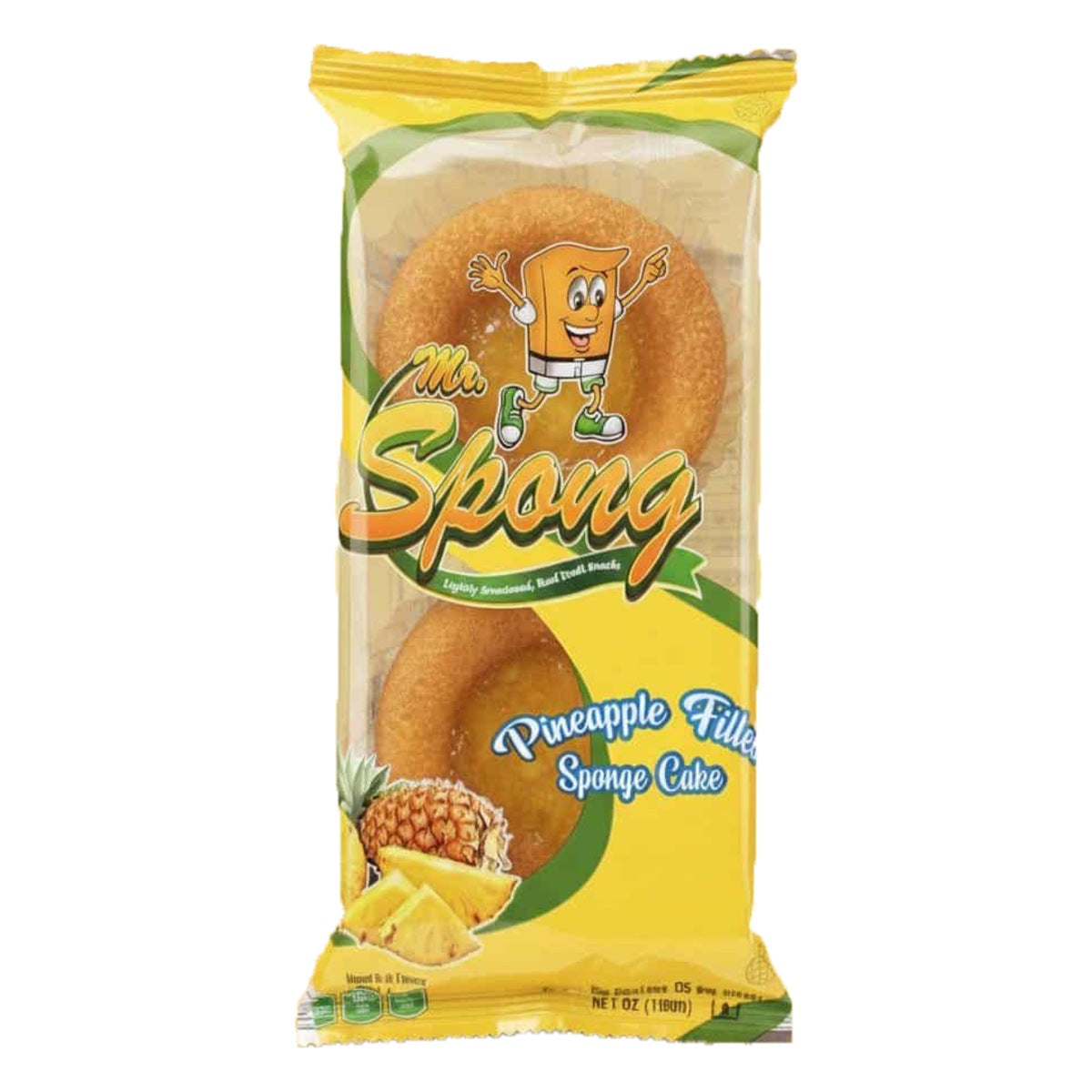 Mr. Spong Pineapple Filled Sponge Cake Twins package - official product image