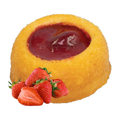 Mr. Spong strawberry filled sponge cake with fresh strawberries