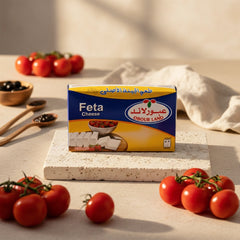 Obour Land feta cheese in 250g package, creamy white cheese ideal for salads and breakfast dishes, labeled ObourLand.