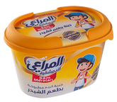 Almarai Sam Meraları Cheddar Cheese Spread tub with creamy texture, ideal for snacks and spreading on bread or crackers.