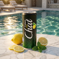 Chat Sparkling Lemon Mint Beverage 250ml Single Can Zesty Lemon Mint Hydrating Invigorating Taste On-the-Go Refreshment