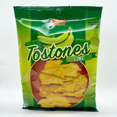 Bemar Snacks Tostones Lime Plantain Chips, 4oz Bag, Gluten-Free Twice-Fried Green Plantains, Zesty Tropical Crunch Snack