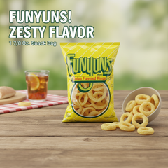 FUNYUNS Onion Flavored Rings 1.87 Oz. Crispy Texture, Zesty Flavor Snack Bag