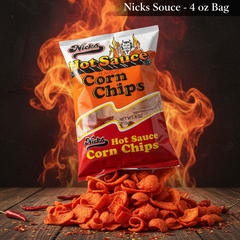 Nicks Hot Sauce Flavored Corn Chips - Spicy & Crunchy Snack - 4oz Bag