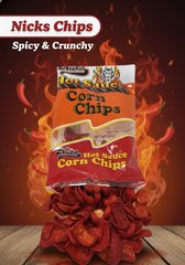 Nicks Hot Sauce Flavored Corn Chips - Spicy & Crunchy Snack - 4oz Bag
