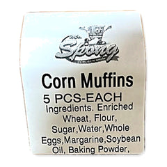 Mr. Spong Corn Muffins label - 5 pcs each