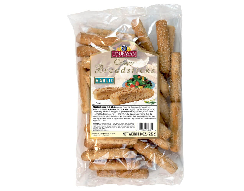 Toufayan: Crispy Bread sticks | Garlic | Crunchy and delicious | 227g | 8oz.