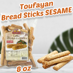 Toufayan: Crispy Bread sticks | Sesame Crunchy and delicious 227g 8oz. - SANI-LLC
