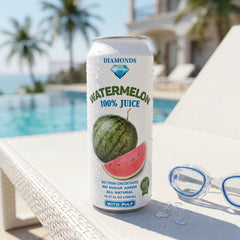Diamonds Watermelon Juice with Pulp, 16.57 fl oz (490mL) Can, Not From Concentrate Refreshment