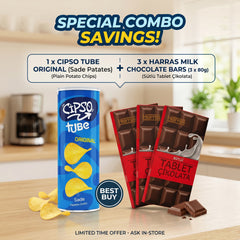 Cipso & Harras Snack Bundle 80g Chips + 3x80g Chocolate Variety Set