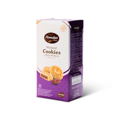 Hamdan Ma'amoul cookies with date filling, traditional Middle Eastern shortbread, 20 pieces, perfect for coffee or tea.