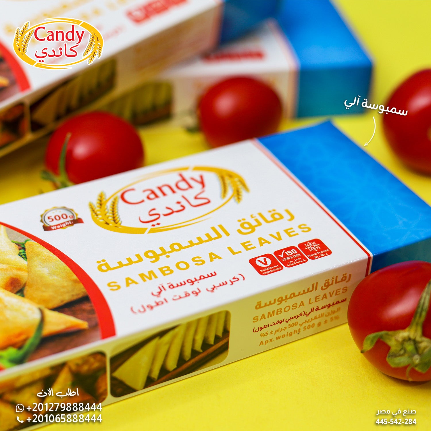 Candy brand candy machine-made sambosa leaves, 500g frozen pastry sheets for crispy samosas, ready-to-use dough for savory snacks