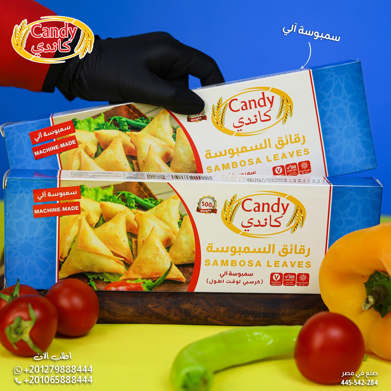 Candy brand candy machine-made sambosa leaves, 500g pack of premium frozen pastry sheets for crispy samosas, ready to use.