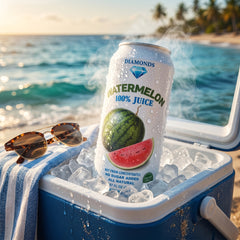 Diamonds Watermelon Juice with Pulp, 16.57 fl oz (490mL) Can, Not From Concentrate Refreshment