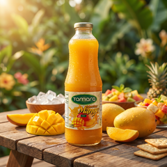 Tamara Mango Nectar 1L bottle of tropical mango juice drink, featuring bright yellow liquid and Tamara brand label.