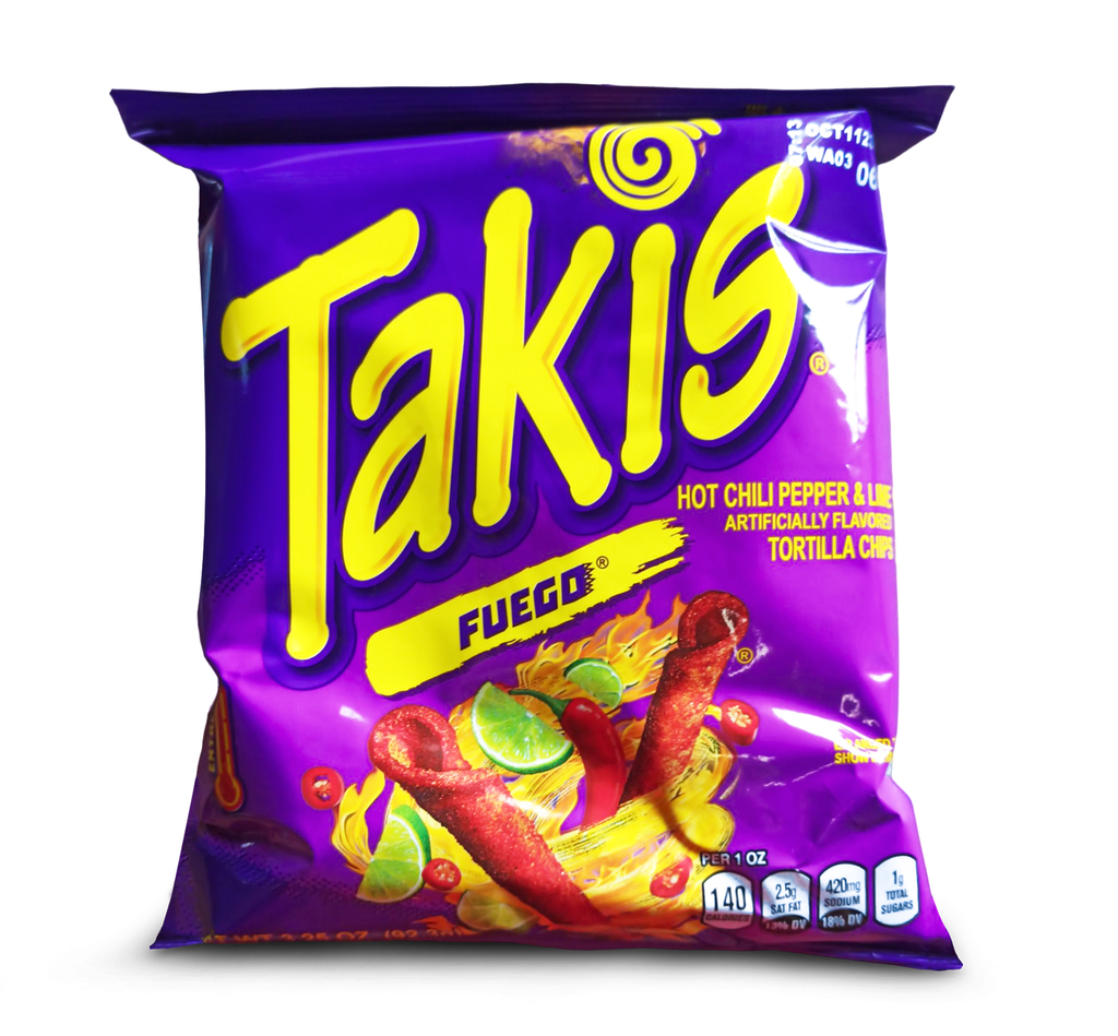 Barcel Takis Fuego 3.25 oz Hot Chili Pepper & Lime Flavored Rolled Tortilla Chips - SANI-LLC