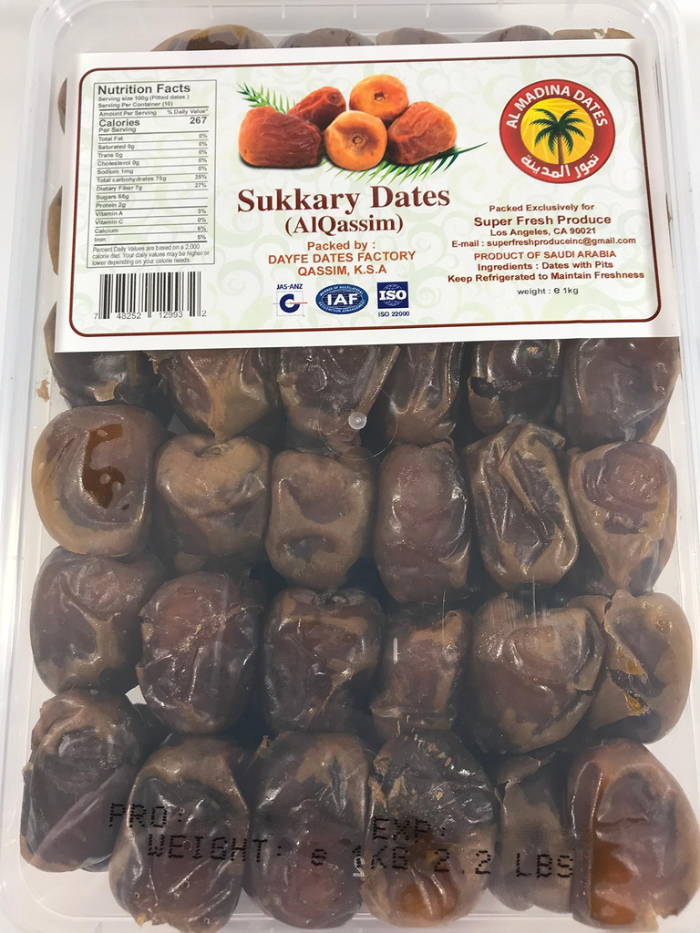 Dates | Al Madina Dates | Sukkary Dates (AlQassim) | Super fresh | Delicious and Nutritious | Product of Saudi Arabia | Dates with pits | 1kg | 2.2lbs - SANI-LLC