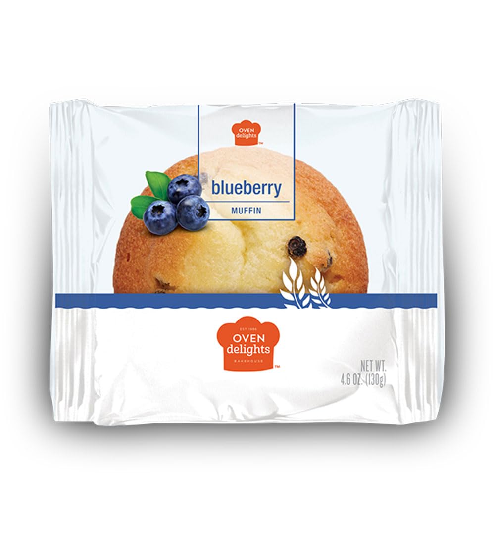 Oven Delights Blueberry Muffins (4 oz) Bursting with Real Blueberries