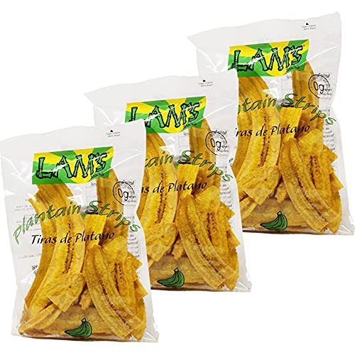 Lam's Plantain Strips || Tiras de Platano || Vegetable Snacks || Healthy & Fresh Snacks || Gluten-free || Banana Chips || Natural Slices || 2.5oz || 71g - SANI-LLC