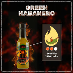 SPYCE Green Habanero Hot Sauce 5 fl oz | Low Sodium, 100% Natural | For Flavorful Meals