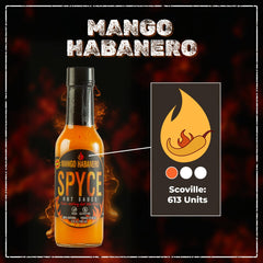 SPYCE Mango Habanero Hot Sauce 5 fl oz 100% Natural, Vegan & Gluten-Free for Flavorful Meals