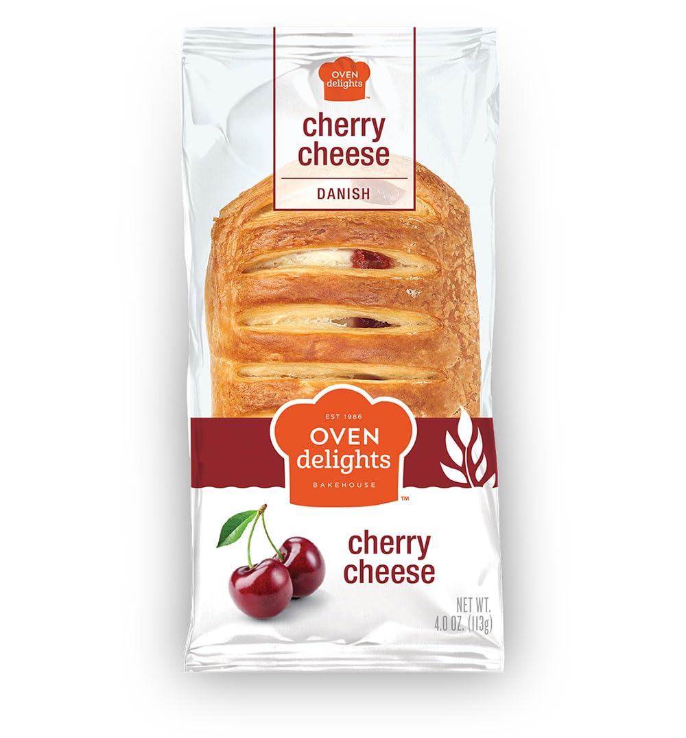 Oven Cherry Cheese Danish Pastries 4oz - Bakery fresh - Breakfast pastries - Real fruit - fruit pastries - perfectly cooked - taste simply fresher