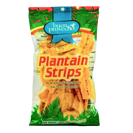 Buen Provecho| Plantain Strips | platanitos tostados | Salted /Salados| Net .weight 2.5 oz.|71g - SANI-LLC