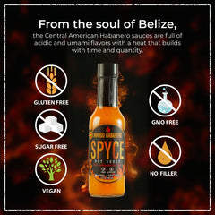 SPYCE Mango Habanero Hot Sauce 5 fl oz 100% Natural, Vegan & Gluten-Free for Flavorful Meals