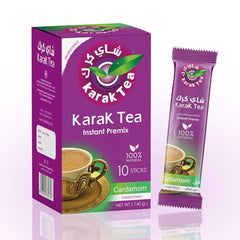 Karak Tea Cardamom Instant Tea Mix 10 Sticks 200g - Authentic Cardamom Flavor for Convenient, Aromatic & Refreshing On-the-Go Chai Indulgence